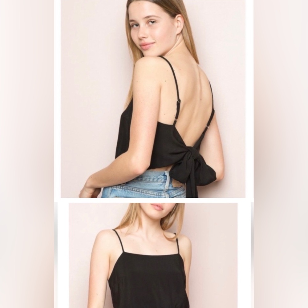 Brandy Melvile Kimberly black tie tank top